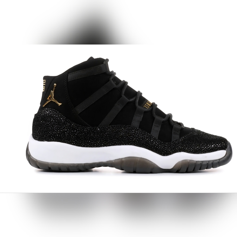 Black and Gold Air Jordan 11 Retro Premium GS Heiress Sneakers